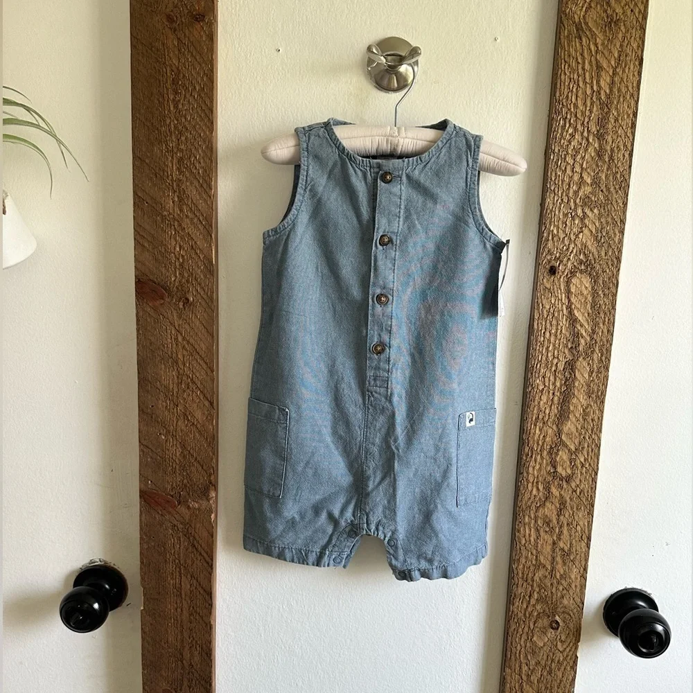 New Carter’s Denim Sleeveless Jumpsuit 18m Baby Boy New with tags